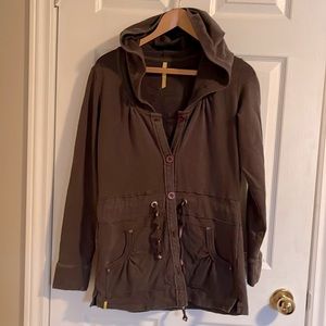 Lole Hooded Button up Sweatshirt Jacket